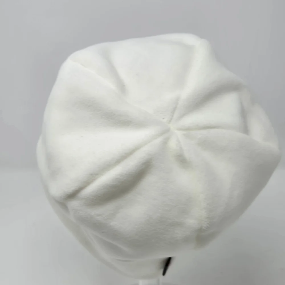LANDS' END X AGD ALPHA GAMMA DELTA SORORITY CREAM FLEECE BEANIE HAT WOMEN OS